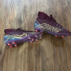 Nike Maroon and Yellow Mercurial  Cleats